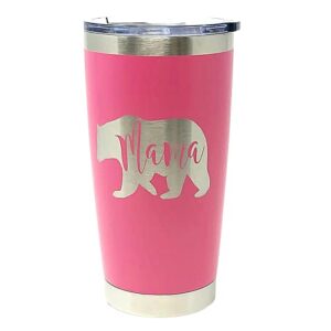 mama bear tumbler, 20 oz travel coffee mug, pink tumblers, mom gifts for birthday present for women