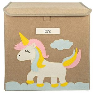 curation park storage cube box || collapsible canvas bin chest with flip-top lid and name label || perfect organizer