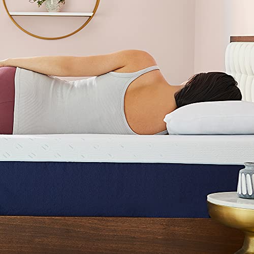 Sleep Innovations Shiloh 14-inch Memory Foam Mattress, California King, White & Innovations 4-inch Dual Layer Gel Memory Foam Mattress Topper Enhanced Support, California King