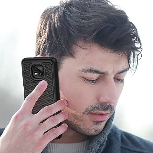 BNIUT for Motorola Moto G Power 2021 Case: Dual Layer Protective Heavy Duty Cell Phone Cover Shockproof Rugged with Non Slip Textured Back - Military Protection Bumper Tough - 6.6inch (Matte Black)