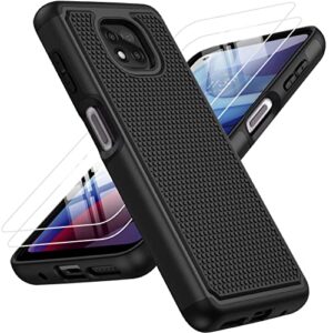 bniut for motorola moto g power 2021 case: dual layer protective heavy duty cell phone cover shockproof rugged with non slip textured back - military protection bumper tough - 6.6inch (matte black)