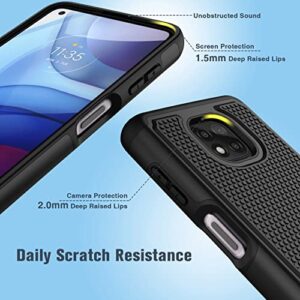 BNIUT for Motorola Moto G Power 2021 Case: Dual Layer Protective Heavy Duty Cell Phone Cover Shockproof Rugged with Non Slip Textured Back - Military Protection Bumper Tough - 6.6inch (Matte Black)