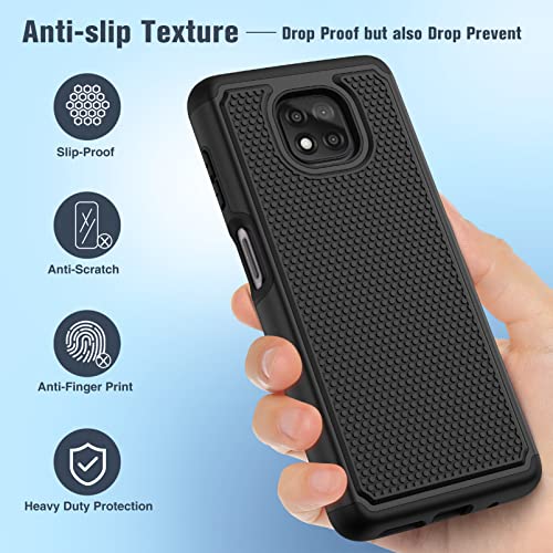 BNIUT for Motorola Moto G Power 2021 Case: Dual Layer Protective Heavy Duty Cell Phone Cover Shockproof Rugged with Non Slip Textured Back - Military Protection Bumper Tough - 6.6inch (Matte Black)