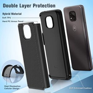 BNIUT for Motorola Moto G Power 2021 Case: Dual Layer Protective Heavy Duty Cell Phone Cover Shockproof Rugged with Non Slip Textured Back - Military Protection Bumper Tough - 6.6inch (Matte Black)