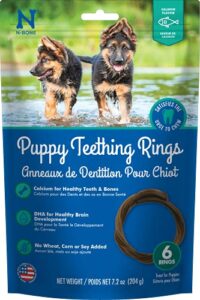 n-bone puppy teething rings salmon flavor dog treat, 6 count bag, 7.2-oz