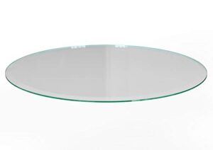 milan round 3/8" bevel edge glass top, 54 inch, clear