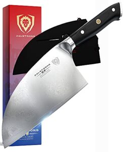 dalstrong serbian chef knife - 8 inch - meat cleaver - shogun series elite - japanese aus-10v super steel kitchen knife - g10 handle - sheath included