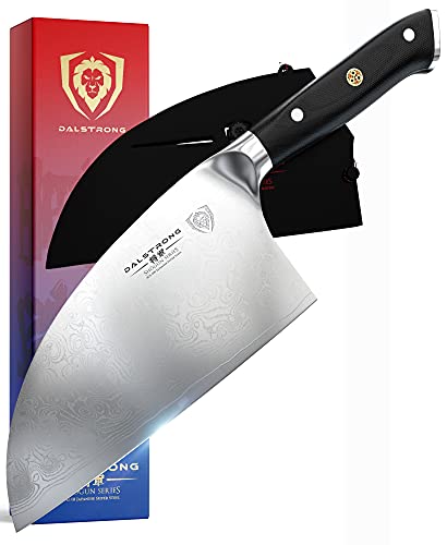 Dalstrong Serbian Chef Knife - 8 inch - Meat Cleaver - Shogun Series ELITE - Japanese AUS-10V Super Steel Kitchen Knife - G10 Handle - Sheath Included