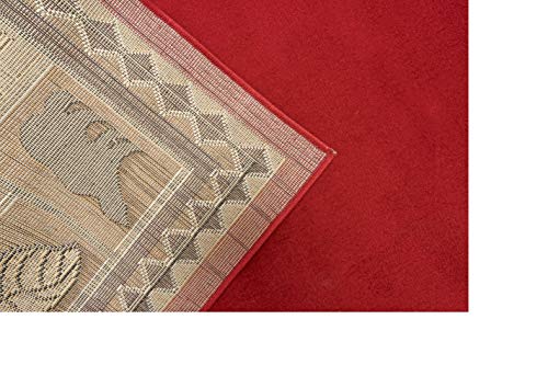 Furnish my Place 631 Red 7'8"x9'8" Wildlife Bear Rustic Moose Decor Lodge Cabin Area Rug, Elegant and Durable Mat, Red