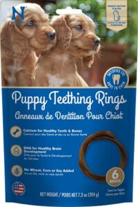 n-bone puppy teething rings peanut butter flavor dog treat, 6 count bag, 7.2-oz