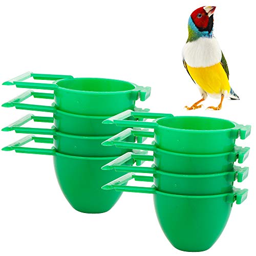 8 Pcs Mini Bird Parrot Food Bowl Feeder Plastic Pigeons Birds Cage Dish Convenient Hanging Container