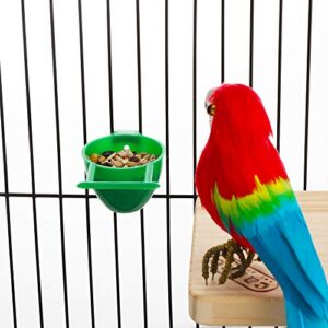 8 Pcs Mini Bird Parrot Food Bowl Feeder Plastic Pigeons Birds Cage Dish Convenient Hanging Container