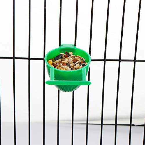 8 Pcs Mini Bird Parrot Food Bowl Feeder Plastic Pigeons Birds Cage Dish Convenient Hanging Container