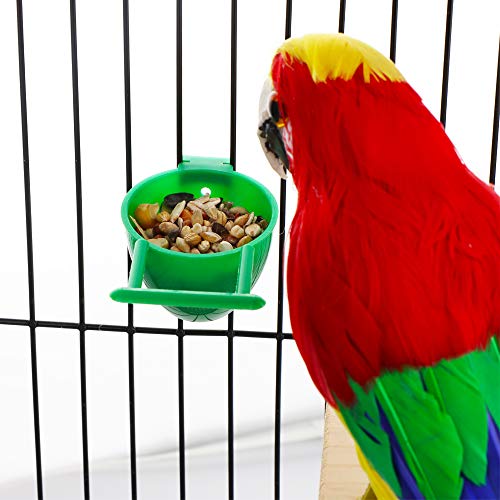 8 Pcs Mini Bird Parrot Food Bowl Feeder Plastic Pigeons Birds Cage Dish Convenient Hanging Container