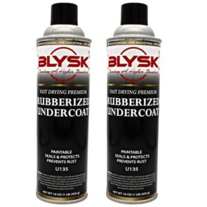 blysk rubberized undercoat fast drying premium (u135) 16 oz – undercoating, corrosion, water and salt spray resistant, protects from chipping, cracking or peeling - prevents rust. seals out moisture(2pack)