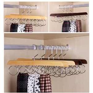 DOITOOL Multifunctional Wooden Scarf Closet Organizer Hanger Ties Belts Shawls Holder Rack with 5 Loops Clothes Organizer Holders for Home