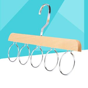 DOITOOL Multifunctional Wooden Scarf Closet Organizer Hanger Ties Belts Shawls Holder Rack with 5 Loops Clothes Organizer Holders for Home