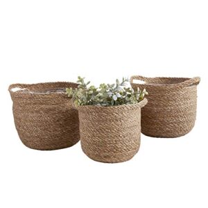 47th & main round cylinder basket set, small, seagrass