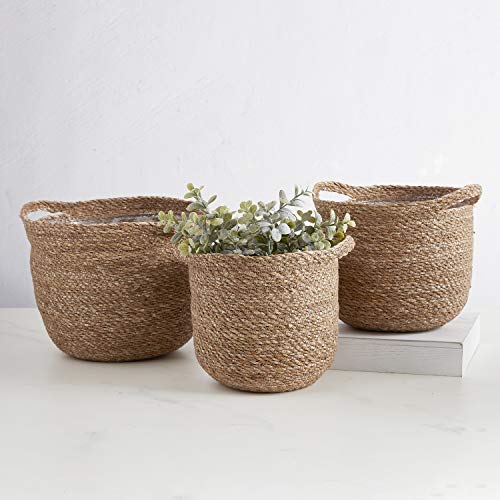 47th & Main Round Cylinder Basket Set, Small, Seagrass