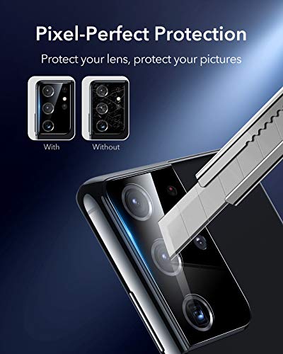 ESR Camera Lens Protector Compatible with Samsung Galaxy S21 Ultra [2-Pack] [Scratch-Resistant Tempered Glass] [Ultra-Thin], Black