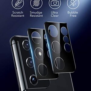 ESR Camera Lens Protector Compatible with Samsung Galaxy S21 Ultra [2-Pack] [Scratch-Resistant Tempered Glass] [Ultra-Thin], Black