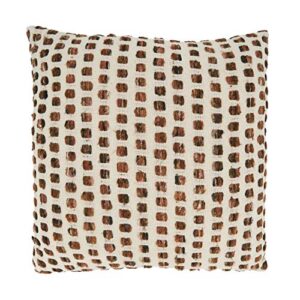 saro lifestyle june collection woven throw pillow cover, 20" x 20", brown