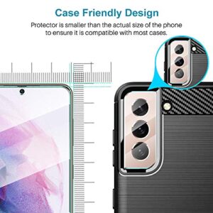 [2+3 Pack] LϟK Designed for Samsung Galaxy S21 5G (Not for S21 Plus), 2 Pack Tempered Glass Screen Protector + 3 Pack Camera Lens Protector, Case Friendly, Installation Tray -Gray