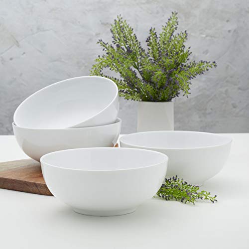 Everyday White by Fitz and Floyd Soup Cereal Porcelain Bowls, Set of 4