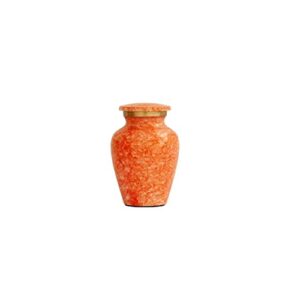 scexports brass forever mini cremation keepsake urns for human ashes beautiful small urns orange color with premium case handcrafted cremation urns for ashes a lasting tribute to your loved one