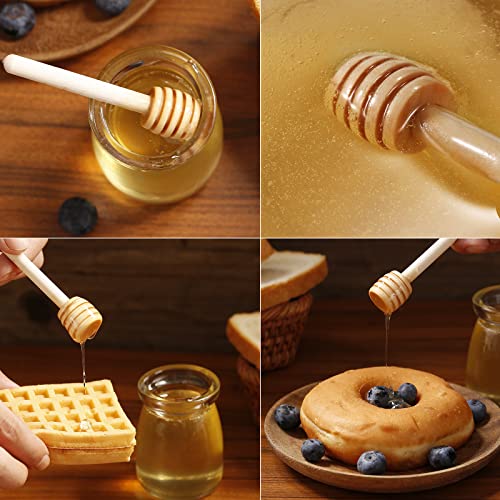 24 Pcs Honey Dipper Sticks, 3 inch Mini Wooden Honeycomb Stick, Small Honey Spoons Stirrer Stick for Honey Jar Dispense Drizzle Honey and Wedding Party Favors Gift