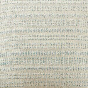 SARO LIFESTYLE Celeste Collection Woven Line Throw Pillow With Poly Filling, 16" x 24", Aqua