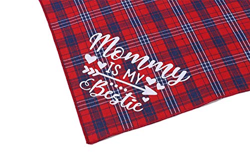 Valentines Day Dog Bandana - Set of 2 Reversible Triangle Bibs Plaid Pet Kerchief Scarf