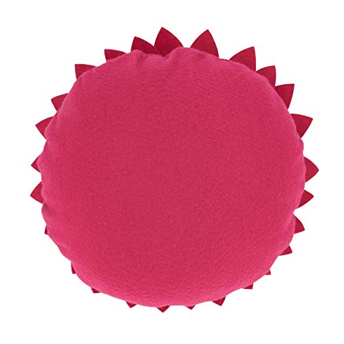 SARO LIFESTYLE Fleur De Jardin Collection Felt Flower Throw Pillow with Poly Filling, 13" x 13", Fuchsia