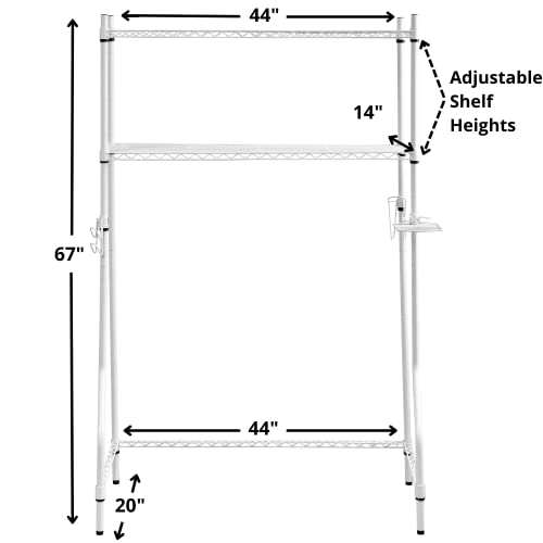 DormCo Suprima® Over The Bed Shelf Supreme - Adjustable Shelving - White