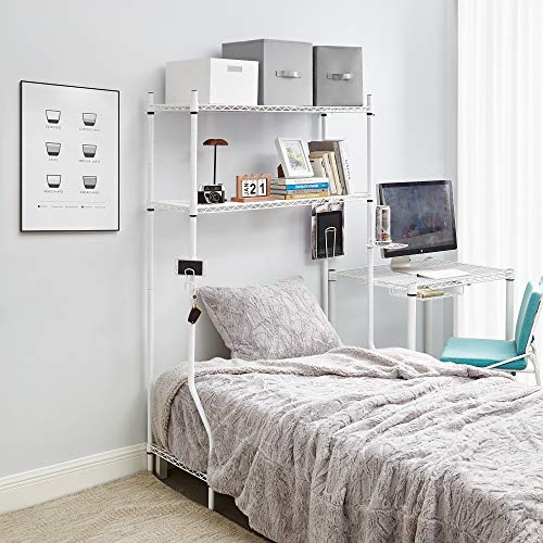 DormCo Suprima® Over The Bed Shelf Supreme - Adjustable Shelving - White