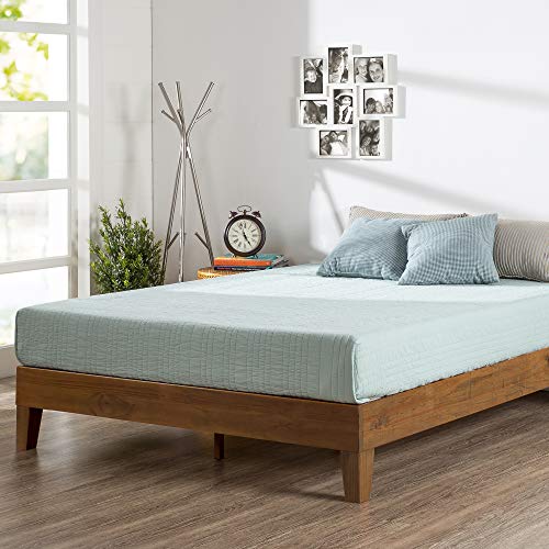 Zinus Alexis Deluxe Wood Platform Bed Frame, Rustic Pine, Queen & 12 Inch Green Tea Memory Foam Mattress/CertiPUR-US Certified/Bed-in-a-Box/Pressure Relieving, Queen