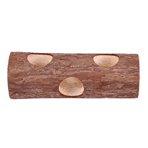 Oumefar Pet Chew Toy Natural Wooden Forest Hollow Tree Trunk Tunnel Tube Toy Hamster Tunnel Wood Hideout for Small Animals Hamsters Mice Rats(Big)