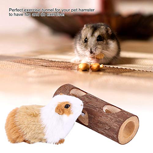 Oumefar Pet Chew Toy Natural Wooden Forest Hollow Tree Trunk Tunnel Tube Toy Hamster Tunnel Wood Hideout for Small Animals Hamsters Mice Rats(Big)