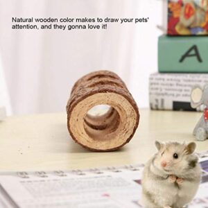 Oumefar Pet Chew Toy Natural Wooden Forest Hollow Tree Trunk Tunnel Tube Toy Hamster Tunnel Wood Hideout for Small Animals Hamsters Mice Rats(Big)