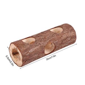 Oumefar Pet Chew Toy Natural Wooden Forest Hollow Tree Trunk Tunnel Tube Toy Hamster Tunnel Wood Hideout for Small Animals Hamsters Mice Rats(Big)