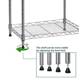 REGILLER 6 Wire Shelving Steel Storage Rack Adjustable Unit Shelves for Laundry Bathroom Kitchen Pantry Closet (Silver, 16.8L x 11.7W x 63H)