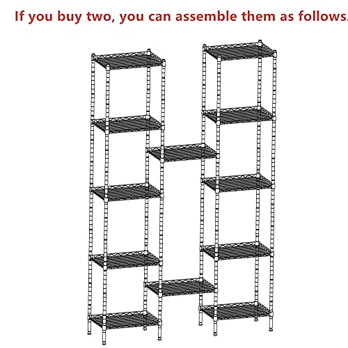 REGILLER 6 Wire Shelving Steel Storage Rack Adjustable Unit Shelves for Laundry Bathroom Kitchen Pantry Closet (Silver, 16.8L x 11.7W x 63H)