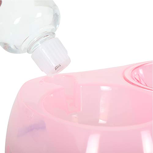 ANYPET Slow Feeder Bowl, Elevated, Double Transparent for Cats, Small Dogs, Pet Automatic Water Feeder with Water Bottle, Pink (APF06P)