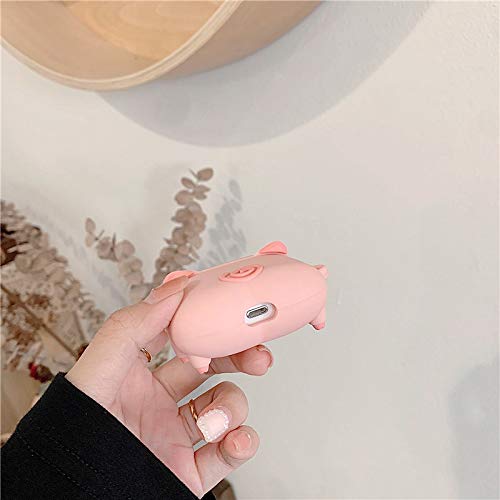 LEWOTE Airpods Pro Silicone Case Funny Cute Cover Compatible for Apple Airpods Pro[PAPA Animal Pet Design][Best Gift for Kids Friends Boys Girls] (Pink Pig)