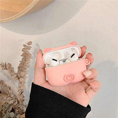 LEWOTE Airpods Pro Silicone Case Funny Cute Cover Compatible for Apple Airpods Pro[PAPA Animal Pet Design][Best Gift for Kids Friends Boys Girls] (Pink Pig)