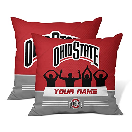 Ohio State Buckeyes Silhouette Throw Pillow | Personalized | Custom