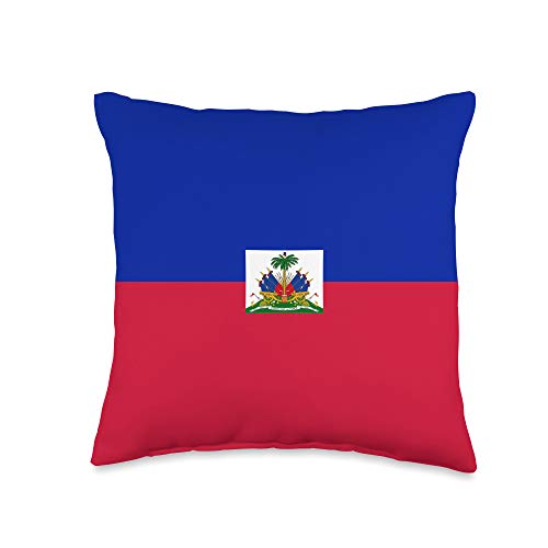 Miftees Country Flag Gifts Haiti Haitian Flag Throw Pillow, 16x16, Multicolor