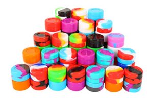 silicone 5ml non-stick wax containers multi use storage jars oil concentrate bottles assorted colors（75pcs）