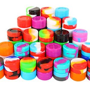 Silicone 5ML Non-Stick Wax Containers Multi Use Storage Jars Oil Concentrate Bottles Assorted Colors（75pcs）