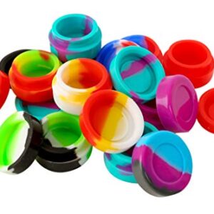 Silicone 5ML Non-Stick Wax Containers Multi Use Storage Jars Oil Concentrate Bottles Assorted Colors（75pcs）